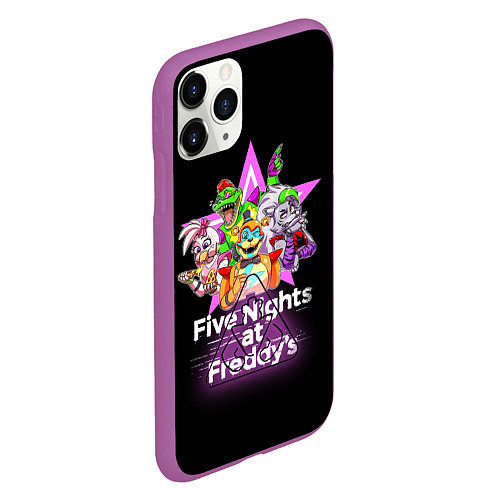 Чехол iPhone 11 Pro матовый Game Five Nights at Freddys: Security Breach / 3D-Фиолетовый – фото 2