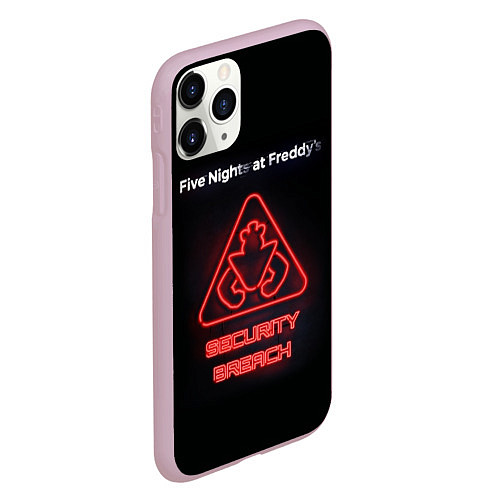 Чехол iPhone 11 Pro матовый Five Nights at Freddys: Security Breach logo / 3D-Розовый – фото 2