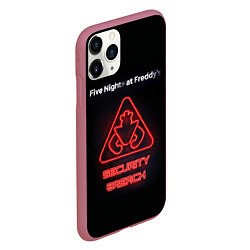 Чехол iPhone 11 Pro матовый Five Nights at Freddys: Security Breach logo, цвет: 3D-малиновый — фото 2