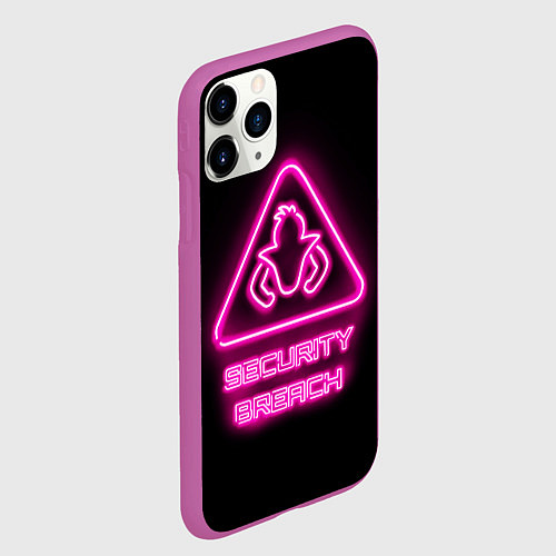 Чехол iPhone 11 Pro матовый Five Nights at Freddys: Security Breach лого / 3D-Фиолетовый – фото 2