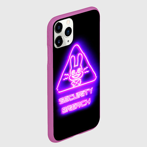Чехол iPhone 11 Pro матовый Five Nights at Freddys: Security Breach логотип / 3D-Фиолетовый – фото 2