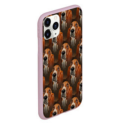 Чехол iPhone 11 Pro матовый Dog patternt, цвет: 3D-розовый — фото 2