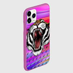 Чехол iPhone 11 Pro матовый Brave tiger, цвет: 3D-фиолетовый — фото 2