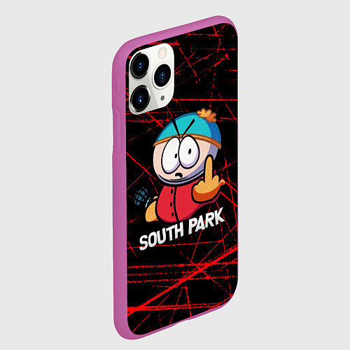 Чехол iPhone 11 Pro матовый Мультфильм Южный парк Эрик South Park / 3D-Фиолетовый – фото 2