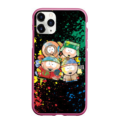 Чехол iPhone 11 Pro матовый Мультфильм Южный парк персонажи South Park, цвет: 3D-малиновый