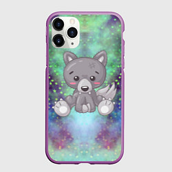 Чехол iPhone 11 Pro матовый Маленький серый волк, цвет: 3D-фиолетовый