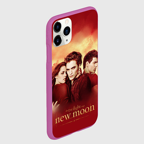 Чехол iPhone 11 Pro матовый Новая луна / 3D-Фиолетовый – фото 2