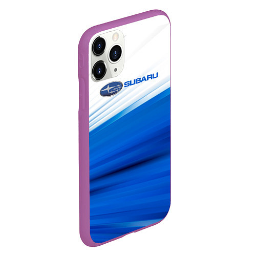 Чехол iPhone 11 Pro матовый Subaru субару sport / 3D-Фиолетовый – фото 2