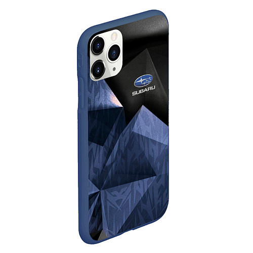 Чехол iPhone 11 Pro матовый Subaru субару спорт / 3D-Тёмно-синий – фото 2
