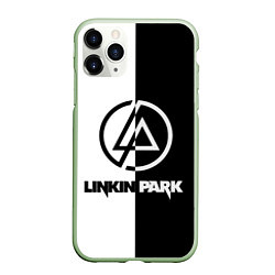 Чехол iPhone 11 Pro матовый Linkin Park ЧБ, цвет: 3D-салатовый