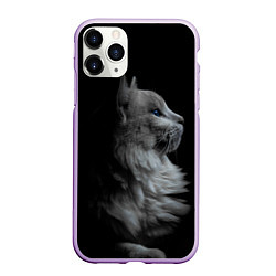 Чехол iPhone 11 Pro матовый Кошатникам, цвет: 3D-сиреневый