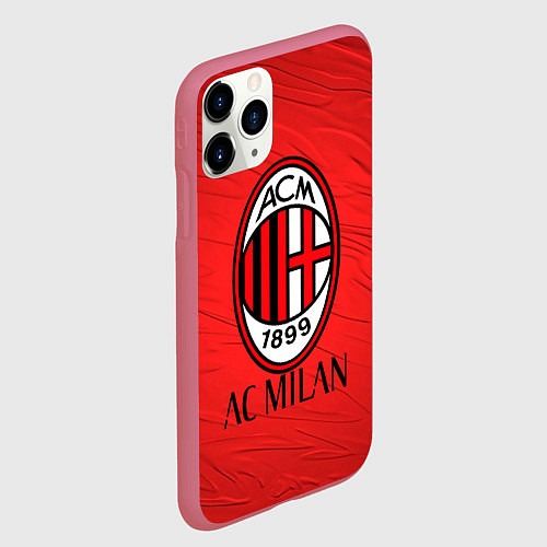 Чехол iPhone 11 Pro матовый Ac milan милан / 3D-Малиновый – фото 2