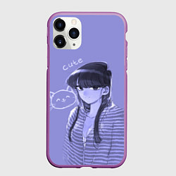 Чехол iPhone 11 Pro матовый Cute Komi, цвет: 3D-фиолетовый