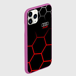 Чехол iPhone 11 Pro матовый АУДИ Autosport Соты, цвет: 3D-фиолетовый — фото 2