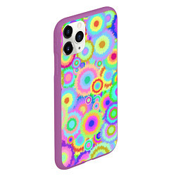 Чехол iPhone 11 Pro матовый Disco-Tie-Dye, цвет: 3D-фиолетовый — фото 2