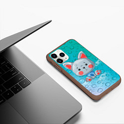 Чехол iPhone 11 Pro матовый Серый маленький волк, цвет: 3D-коричневый — фото 2