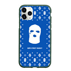Чехол iPhone 11 Pro матовый Узор Blue Ski Mask Dope Street Market, цвет: 3D-темно-зеленый