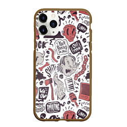 Чехол iPhone 11 Pro матовый Amazing graffiti, цвет: 3D-коричневый