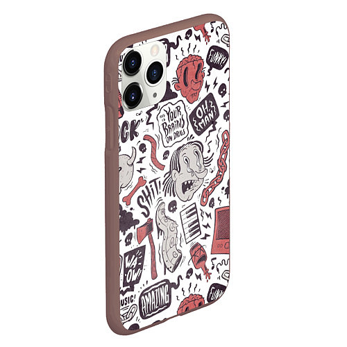 Чехол iPhone 11 Pro матовый Amazing graffiti / 3D-Коричневый – фото 2