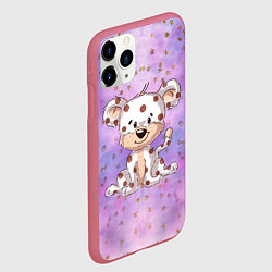 Чехол iPhone 11 Pro матовый Пятнистый тигренок, цвет: 3D-малиновый — фото 2