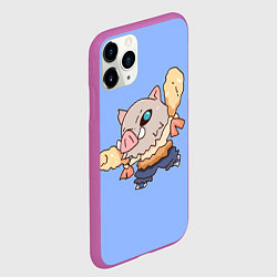 Чехол iPhone 11 Pro матовый Inosuke and shrimp, цвет: 3D-фиолетовый — фото 2