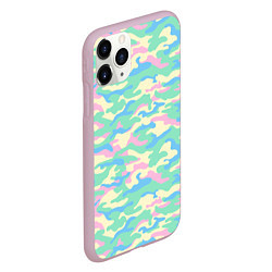 Чехол iPhone 11 Pro матовый Камуфляж пастельные цвета, цвет: 3D-розовый — фото 2