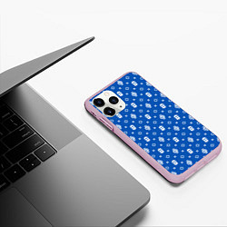 Чехол iPhone 11 Pro матовый Узор Blue Dope Ski Mask Camo Dope Street Market, цвет: 3D-розовый — фото 2