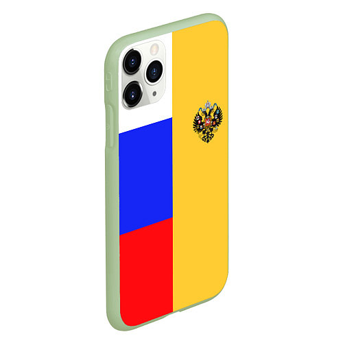 Чехол iPhone 11 Pro матовый Имперское знамя ТРИКОЛОР / 3D-Салатовый – фото 2