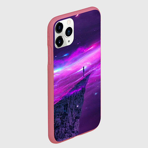 Чехол iPhone 11 Pro матовый Наедине со вселенной Alone with the universe / 3D-Малиновый – фото 2