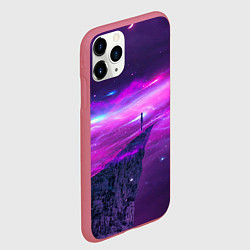 Чехол iPhone 11 Pro матовый Наедине со вселенной Alone with the universe, цвет: 3D-малиновый — фото 2