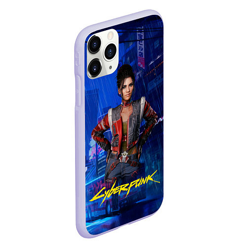 Чехол iPhone 11 Pro матовый Panam Панам Cyberpunk2077 / 3D-Светло-сиреневый – фото 2