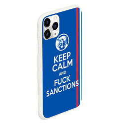 Чехол iPhone 11 Pro матовый Keep calm and fuck sanctions, цвет: 3D-белый — фото 2