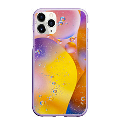 Чехол iPhone 11 Pro матовый Градиент Яркие Пузыри, цвет: 3D-светло-сиреневый