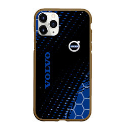 Чехол iPhone 11 Pro матовый Volvo - Вольво Sport соты