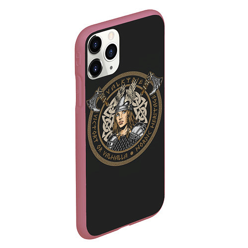 Чехол iPhone 11 Pro матовый Валькирия Valkyrie / 3D-Малиновый – фото 2