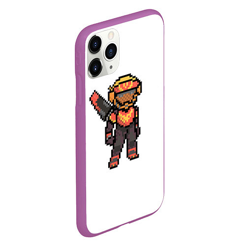 Чехол iPhone 11 Pro матовый Apex Legends Valkyrie Pixel art / 3D-Фиолетовый – фото 2