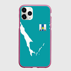 Чехол iPhone 11 Pro матовый Сахалин герб, цвет: 3D-малиновый