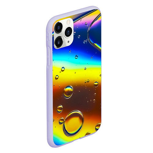 Чехол iPhone 11 Pro матовый Градиент Жёлто-Синяя Абстракция / 3D-Светло-сиреневый – фото 2