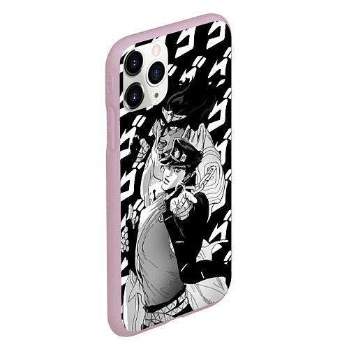 Чехол iPhone 11 Pro матовый ДЖОТАРО Куджо JOJO жожо / 3D-Розовый – фото 2