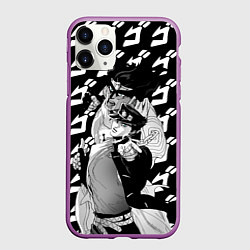 Чехол iPhone 11 Pro матовый ДЖОТАРО Куджо JOJO жожо, цвет: 3D-фиолетовый