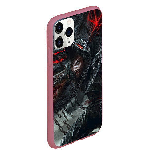 Чехол iPhone 11 Pro матовый Гатс в гневе / 3D-Малиновый – фото 2