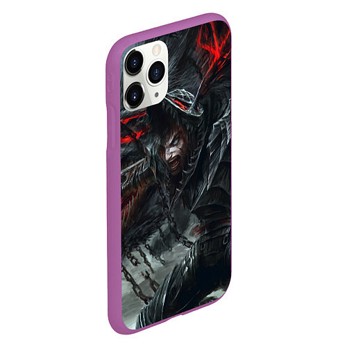 Чехол iPhone 11 Pro матовый Гатс в гневе / 3D-Фиолетовый – фото 2