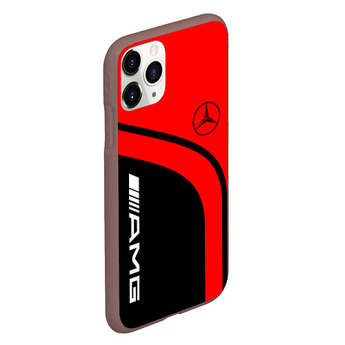 Чехол iPhone 11 Pro матовый AMG MERCEDES RED / 3D-Коричневый – фото 2