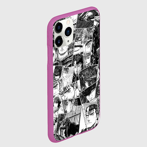 Чехол iPhone 11 Pro матовый Berserk pattern / 3D-Фиолетовый – фото 2