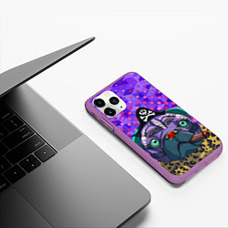 Чехол iPhone 11 Pro матовый Pirate Dog, цвет: 3D-фиолетовый — фото 2