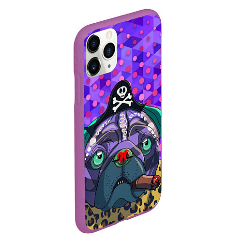 Чехол iPhone 11 Pro матовый Pirate Dog / 3D-Фиолетовый – фото 2