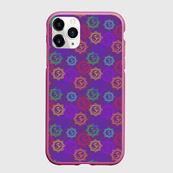 Чехол iPhone 11 Pro матовый Мантра ОМ - Аум, цвет: 3D-малиновый