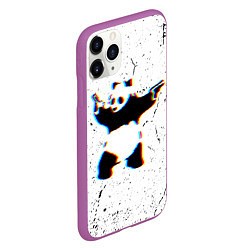 Чехол iPhone 11 Pro матовый Banksy Panda with guns Бэнкси, цвет: 3D-фиолетовый — фото 2