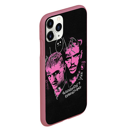 Чехол iPhone 11 Pro матовый Lil Peep Всё Для Всех Лил Пип / 3D-Малиновый – фото 2