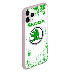 Чехол iPhone 11 Pro матовый Skoda Брызги, цвет: 3D-розовый — фото 2